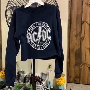 AC/DC Navy blue cropped pullover sweater